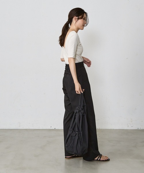 Shelly island（シェリーアイランド）の「ドロストショルダーバッグ（ショルダーバッグ・レディース・ブラック/ホワイト・FREE）」の17枚目の写真