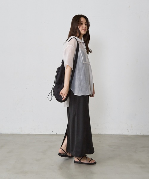 Shelly island（シェリーアイランド）の「ドロストショルダーバッグ（ショルダーバッグ・レディース・ブラック/ホワイト・FREE）」の19枚目の写真