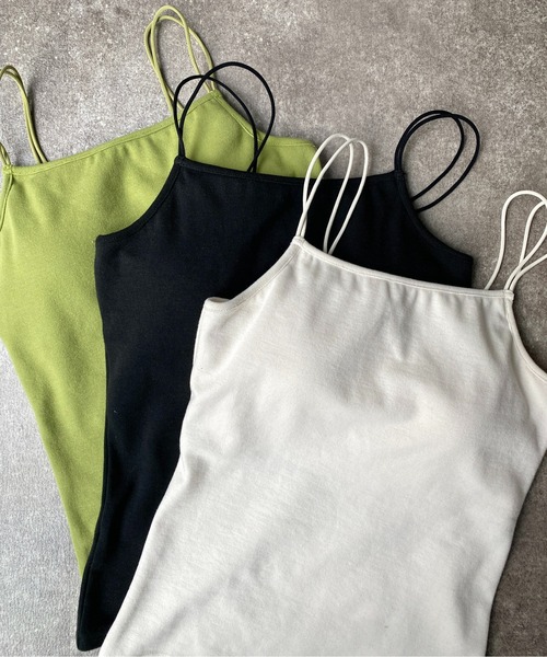 CPCM（シーピーシーエム）の「ダブルストラップカップ付きキャミ（キャミソール・レディース・ホワイト系その他/ベージュ/グリーン系その他2/ブラック・FREE）」の14枚目の写真