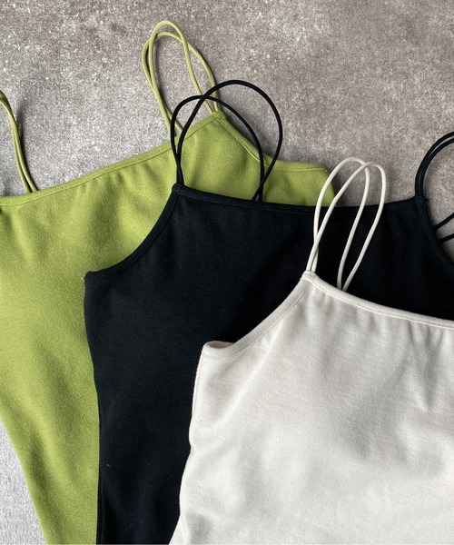 CPCM（シーピーシーエム）の「ダブルストラップカップ付きキャミ（キャミソール・レディース・ホワイト系その他/ベージュ/グリーン系その他2/ブラック・FREE）」の15枚目の写真