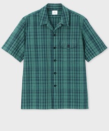 ポールスミスコレクションガーメントダイリネンシャツ半袖黄緑グリーンS Paul Smith ポール スミス 半袖ポロシャツ メンズ REG FIT POLO