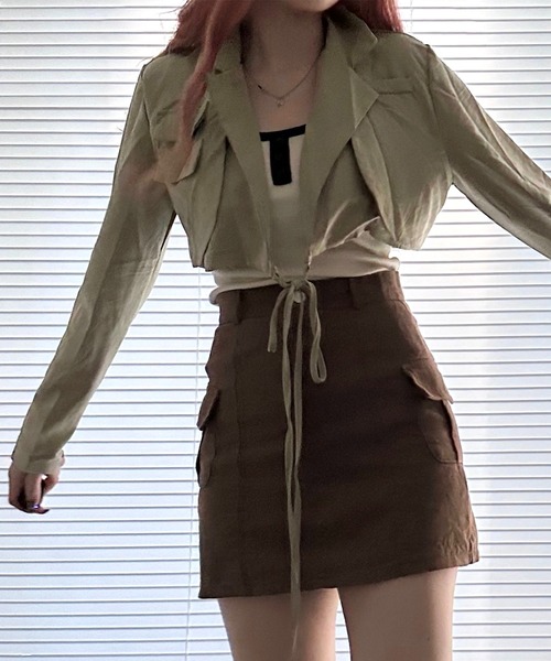 ROOPTOKYO（ループトウキョウ）の「▲Short Jacket（テーラードジャケット・レディース・ブラック/ベージュ/チャコールグレー/ブラウン・L/S/M）」の11枚目の写真