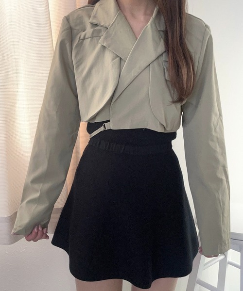 ROOPTOKYO（ループトウキョウ）の「▲Short Jacket（テーラードジャケット・レディース・ブラック/ベージュ/チャコールグレー/ブラウン・L/S/M）」の12枚目の写真