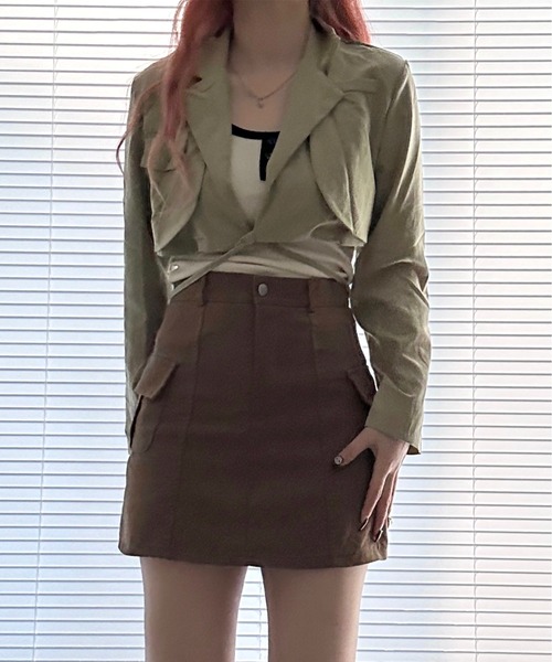 ROOPTOKYO（ループトウキョウ）の「▲Short Jacket（テーラードジャケット・レディース・ブラック/ベージュ/チャコールグレー/ブラウン・L/S/M）」の13枚目の写真