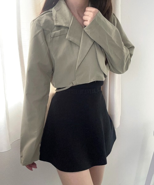 ROOPTOKYO（ループトウキョウ）の「▲Short Jacket（テーラードジャケット・レディース・ブラック/ベージュ/チャコールグレー/ブラウン・L/S/M）」の14枚目の写真