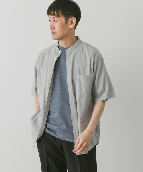 URBAN RESEARCH DOORS（アーバンリサーチドアーズ）の「『接触冷感』コンフォートバンドカラーショートスリーブシャツ（シャツ/ブラウス・メンズ・グリーン/グレー/ブラック・LARGE/MEDIUM）」の5枚目の写真