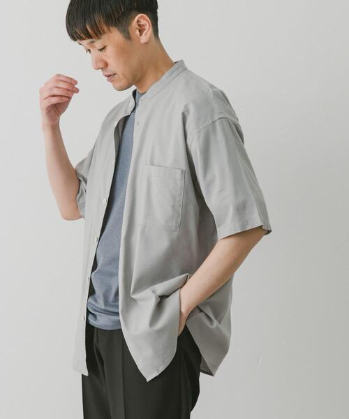 URBAN RESEARCH DOORS（アーバンリサーチドアーズ）の「『接触冷感』コンフォートバンドカラーショートスリーブシャツ（シャツ/ブラウス・メンズ・グリーン/グレー/ブラック・LARGE/MEDIUM）」の7枚目の写真