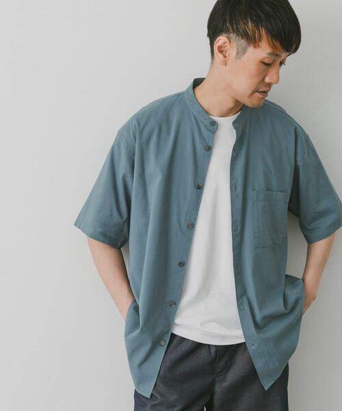 URBAN RESEARCH DOORS（アーバンリサーチドアーズ）の「『接触冷感』コンフォートバンドカラーショートスリーブシャツ（シャツ/ブラウス・メンズ・グリーン/グレー/ブラック・LARGE/MEDIUM）」の14枚目の写真