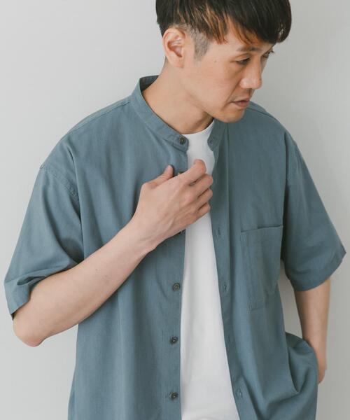 URBAN RESEARCH DOORS（アーバンリサーチドアーズ）の「『接触冷感』コンフォートバンドカラーショートスリーブシャツ（シャツ/ブラウス・メンズ・グリーン/グレー/ブラック・LARGE/MEDIUM）」の16枚目の写真