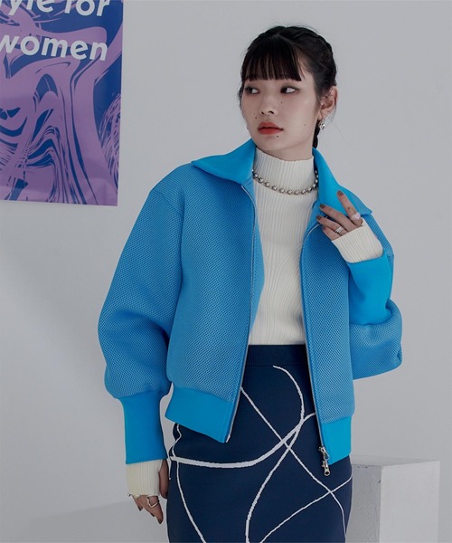 miette（ミエット）の「ダブルラッセルボリュームスリーブブルゾン（ブルゾン・レディース・ライトベージュ/ブルー/ピンク・FREE）」の3枚目の写真