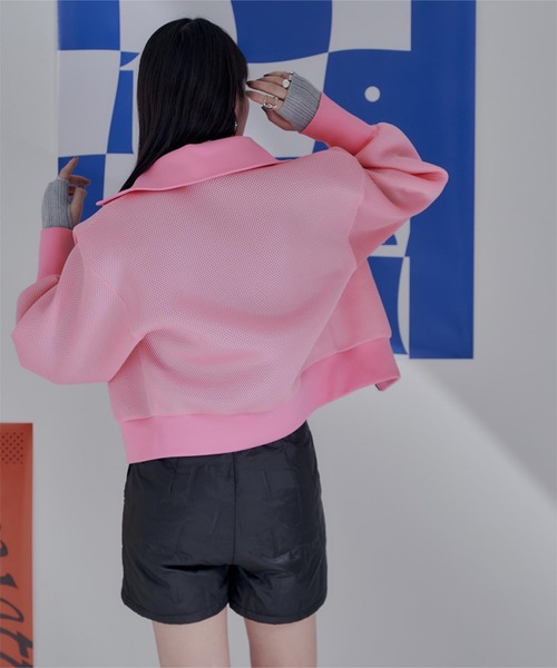 miette（ミエット）の「ダブルラッセルボリュームスリーブブルゾン（ブルゾン・レディース・ライトベージュ/ブルー/ピンク・FREE）」の13枚目の写真