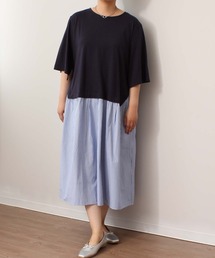 【LL~6L 大きいサイズ】【WEB・一部店舗限定】ドッキングワンピース