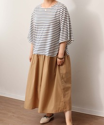 【LL~6L 大きいサイズ】【WEB・一部店舗限定】ドッキングワンピース