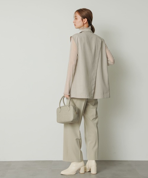 SENSE OF PLACE by URBAN RESEARCH（センスオブプレイスバイアーバンリサーチ）の「『XSサイズ/TALLサイズあり』センタープレスストレートパンツ（スラックス・レディース・グレー/ブラック/ベージュ・SMALL/LARGE/TALL/X-SMALL/MEDIUM）」の12枚目の写真