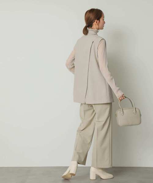 SENSE OF PLACE by URBAN RESEARCH（センスオブプレイスバイアーバンリサーチ）の「『XSサイズ/TALLサイズあり』センタープレスストレートパンツ（スラックス・レディース・グレー/ブラック/ベージュ・SMALL/LARGE/TALL/X-SMALL/MEDIUM）」の11枚目の写真