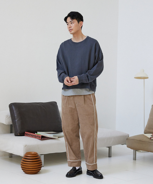 JOURNAL STANDARD relume（ジャーナルスタンダード　レリューム）の「CALIFORNIA UPCYCLE クロップドスウェット（スウェット・メンズ・ブラック系その他/ブラウン/ライトグレー・LARGE/MEDIUM）」の5枚目の写真