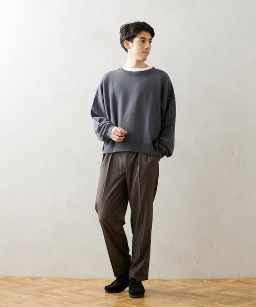 JOURNAL STANDARD relume（ジャーナルスタンダード　レリューム）の「CALIFORNIA UPCYCLE クロップドスウェット（スウェット・メンズ・ブラック系その他/ブラウン/ライトグレー・LARGE/MEDIUM）」の9枚目の写真