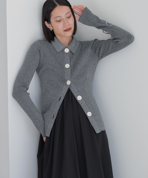 セール】ラメBIGボタンポロロングスリーブ 973398（カーディガン