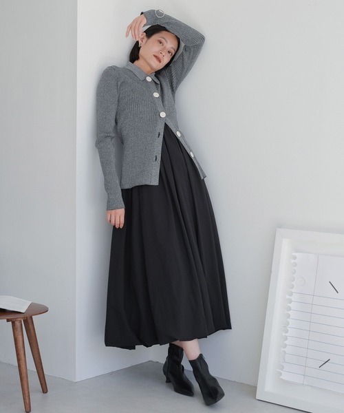 LOWRYS FARM(ローリーズファーム)の「ラメBIGボタンポロロングスリーブ 973398(カーディガン/ボレロ・レディース・ブラック/ネイビー/グレー・FREE)」の21枚目の写真