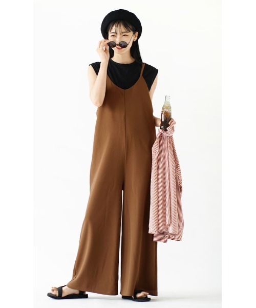 e-zakkamania stores（イーザッカマニアストアーズ）の「ジョーゼット オールインワン（サロペット/オーバーオール・レディース・アイボリー/ライトブルー/ブラック/ブラウン・M）」の12枚目の写真