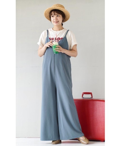 e-zakkamania stores（イーザッカマニアストアーズ）の「ジョーゼット オールインワン（サロペット/オーバーオール・レディース・アイボリー/ライトブルー/ブラック/ブラウン・M）」の5枚目の写真