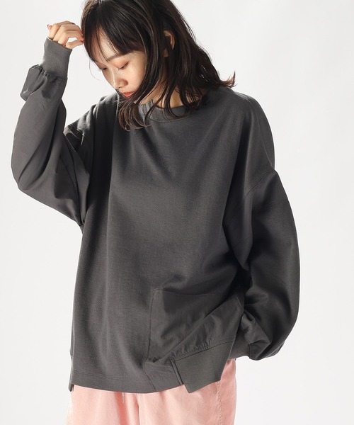 niko and...（ニコアンド）の「リメイク風ドッキングプルオーバー（スウェット・レディース・ライトグレー/オフホワイト/チャコール/グリーン・MEDIUM/LARGE）」の18枚目の写真