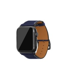 シュリンク Apple Watch レザーバンド【44mm/45mm/46mm/49mm, M/Lサイズ】 (アダプター：ブラック)