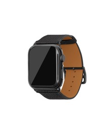 シュリンク Apple Watch レザーバンド【44mm/45mm/46mm/49mm, M/Lサイズ】 (アダプター：ブラック)