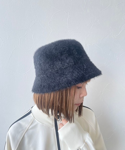 BAYFLOW（ベイフロー）の「シャギーバケットハット（ハット・レディース・オフホワイト/ブラック/ブルー・FREE）」の6枚目の写真