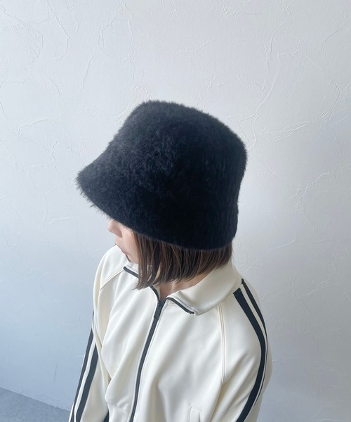 BAYFLOW（ベイフロー）の「シャギーバケットハット（ハット・レディース・オフホワイト/ブラック/ブルー・FREE）」の4枚目の写真