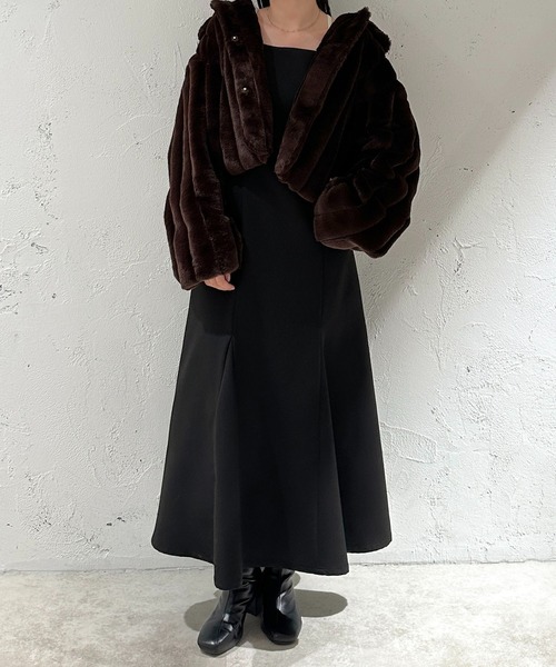 apres jour clair（アプレジュールクレア）の「【apres jour clair】ショートフェイクファーコート【ZOZOTOWN限定アイテム】（その他アウター・レディース・ブラウン系その他/グレイッシュベージュ/ベージュ/アイボリー・フリー/X-LARGE）」の14枚目の写真