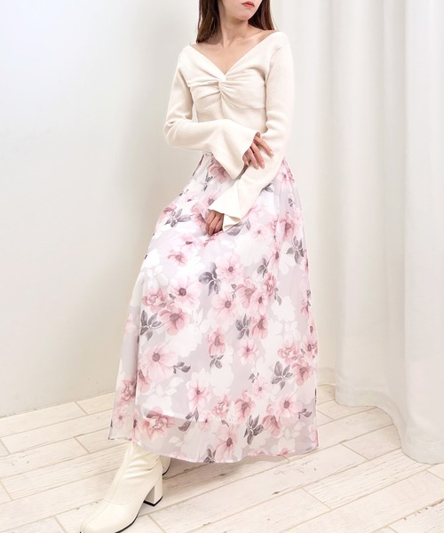 INGNI（イング）の「花柄オーガンジー／スカート（スカート・レディース・ピンク/グレー・FREE）」の10枚目の写真