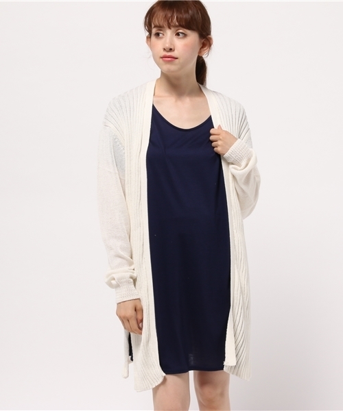 OUTLET(アウトレット)の「【CIAOPANIC TYPY】コットン麻ロングカーディガン(カーディガン/ボレロ・レディース・ネイビー/グレー/オフホワイト・ONE)」の2枚目の写真