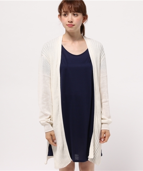 OUTLET(アウトレット)の「【CIAOPANIC TYPY】コットン麻ロングカーディガン(カーディガン/ボレロ・レディース・ネイビー/グレー/オフホワイト・ONE)」の4枚目の写真