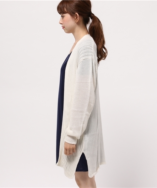OUTLET(アウトレット)の「【CIAOPANIC TYPY】コットン麻ロングカーディガン(カーディガン/ボレロ・レディース・ネイビー/グレー/オフホワイト・ONE)」の5枚目の写真