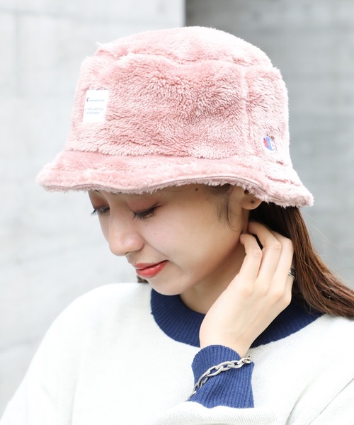 Champion(チャンピオン)の「【Champion】199-905B (387-4012)ボアチケットバケットハット(ハット・メンズ・ピンク/オフホワイト/グレー/ベージュ/ブラック・FREE)」の5枚目の写真