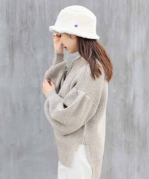 Champion(チャンピオン)の「【Champion】199-905B (387-4012)ボアチケットバケットハット(ハット・メンズ・ピンク/オフホワイト/グレー/ベージュ/ブラック・FREE)」の9枚目の写真