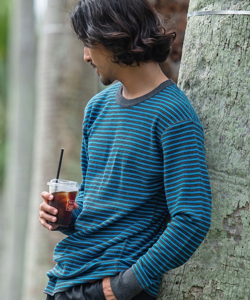 JEMORGAN（ジェーイーモーガン）の「『JEMORGAN LONG JOHNS/ジェーイーモーガンロングジョーンズ』ボーダークルーネック長袖Tシャツ【+】（Tシャツ/カットソー・メンズ・ネイビー×ホワイト/ワイン/杢グレー/グリーン系1/ブルー系1/ホワイト系1・M/S/XL/L）」の20枚目の写真
