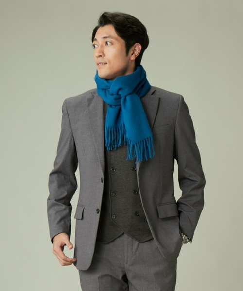 TOKYO SHIRTS（トウキョウシャツ）の「カシミヤ混 ベーシックマフラー（マフラー・メンズ・ダークブラウン/ライトブラウン/ターコイズブルー/ブラック/ネイビー・FREE）」の6枚目の写真