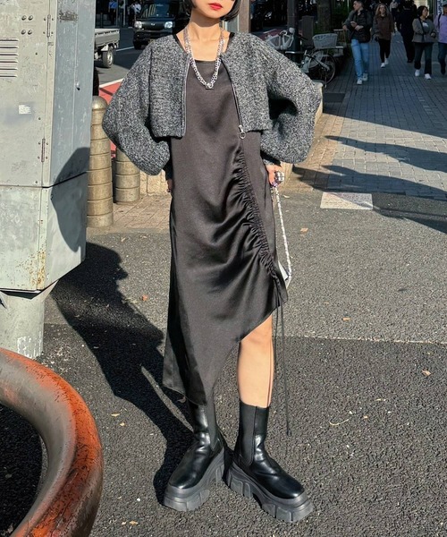 ZIPボレロ×ドロストワンピース
