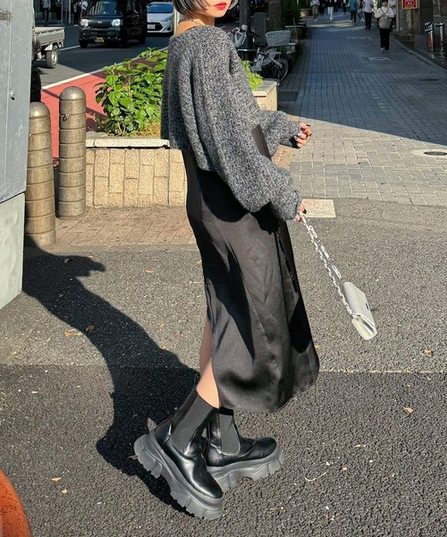 PAGEBOY（ページボーイ）の「ZIPボレロ×ドロストワンピース（ワンピース・レディース・ブルー/ブラック・FREE）」の7枚目の写真