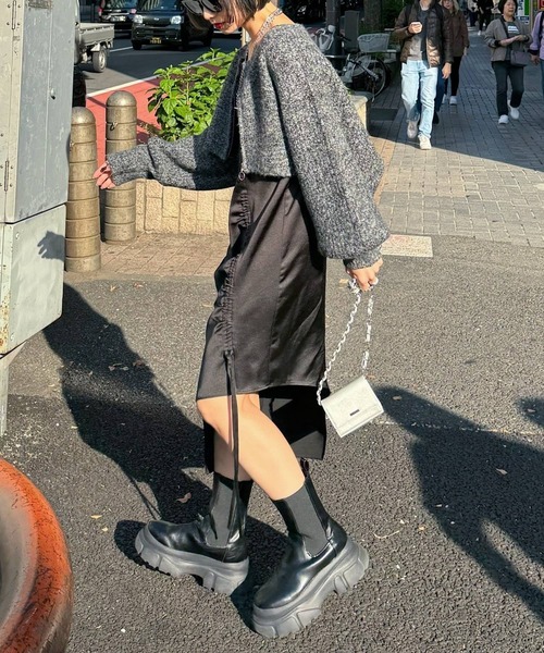 PAGEBOY（ページボーイ）の「ZIPボレロ×ドロストワンピース（ワンピース・レディース・ブルー/ブラック・FREE）」の8枚目の写真