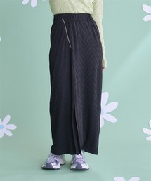 ウェーブ柄フロントジップスカート