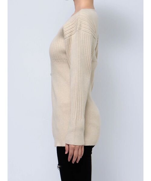 EMODA（エモダ）の「フロントジップロングトップス（ニット/セーター・レディース・ベージュ/グレー/ブラック・FREE）」の19枚目の写真