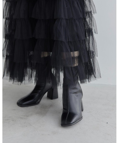 amel（エイメル）の「スクエアトゥーブーツ（ブーツ・レディース・ブラック・24.5cm/23.0cm）」の8枚目の写真