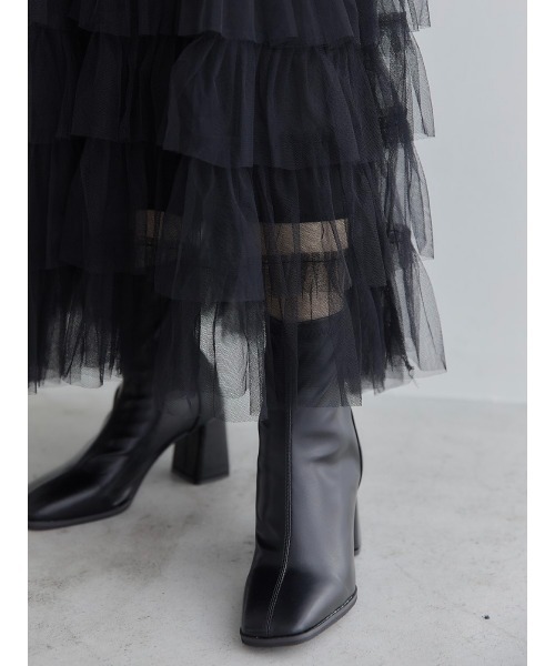 amel（エイメル）の「スクエアトゥーブーツ（ブーツ・レディース・ブラック・24.5cm/23.0cm）」の9枚目の写真