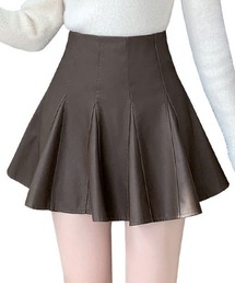 合成レザーミニプリーツスカート