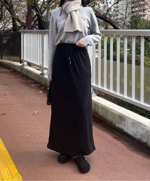 LE MORE（リモア）の「リブニットショートマフラー（マフラー・レディース・ベージュ/ブラック/アイボリー/ヘザーグレー・FREE）」の14枚目の写真