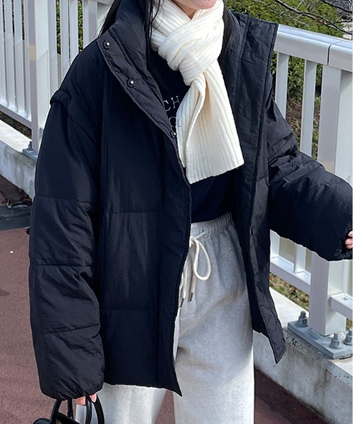 LE MORE（リモア）の「リブニットショートマフラー（マフラー・レディース・ベージュ/ブラック/アイボリー/ヘザーグレー・FREE）」の22枚目の写真