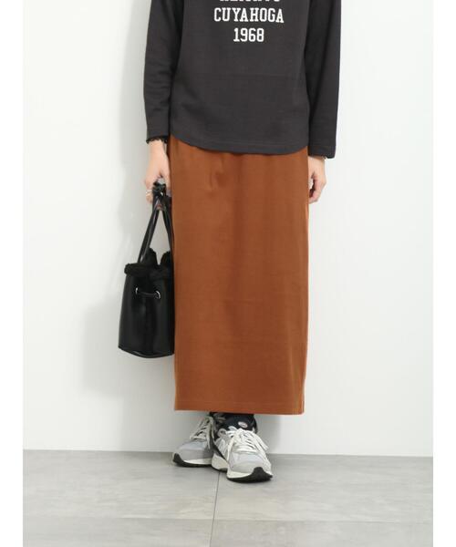 Samansa Mos2 blue（サマンサモスモスブルー）の「【吸湿発熱】カットコールスカート（スカート・レディース・キナリ/ブラック/キャメル・F）」の10枚目の写真